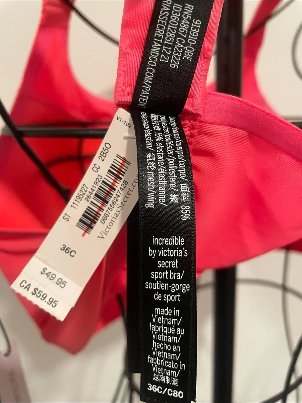 Victoria's Secret Coral/Pink Racerback Sports Bra